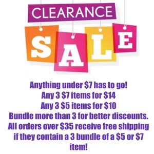 Closet clear out buy 3 $5/$7 items and get 1 free